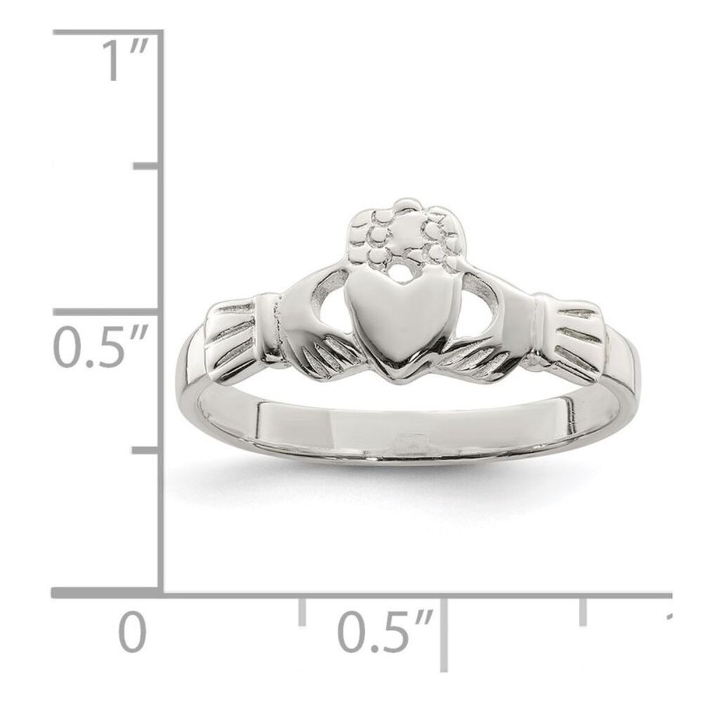 Kazi Luxury Sterling Silver Solid Claddagh Ring - image 3